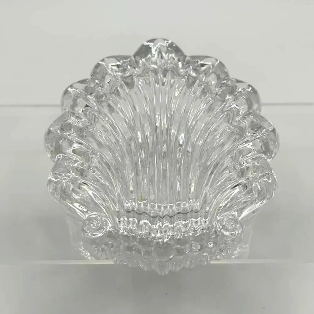 Vintage Sea Shell Shaped Small Glass Trinket Box